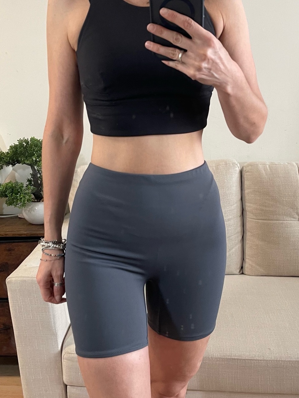 SKIMS Shaping Swim Shorts Gray Size Small – Sculpting High-Waist Swimwear